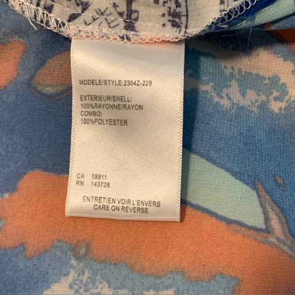 Mac and Me Womens Black Multicolor Tribal Print Button Down Long Sleeve Top Sz L - Picture 6 of 10